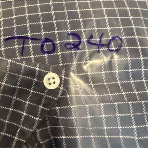 Ralph Lauren Classic Fit Men's Button Down Navy White Windowpane Size Large - Picture 11 of 11